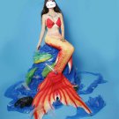 New Red Mermaid Tail for Swimming with Monofin for Kids Teen Girls