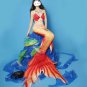 New Red Swimmable Mermaid Tail with Monofin for Adult Unique Gift for Her