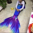 Kids Swimmable Mermaid Tail with Monofin Blue Cute Gift for Girls