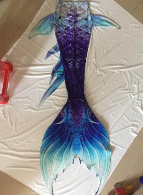 Adult Kids White Blue Mermaid Tails for Swimming