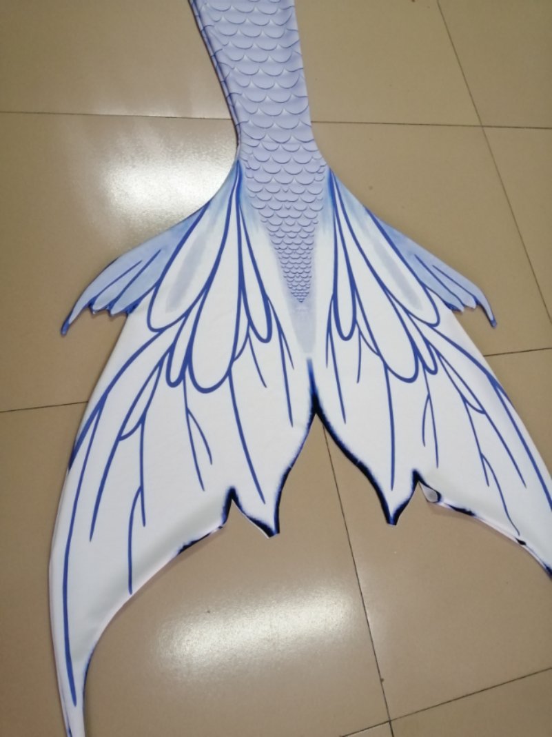 2018 White Swimmable Mermaid Tails With Monofin For Girls Teens Unique