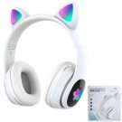 White Cat Eear Bluetooth Headphone Headsets V5.0 Flashing Earphone