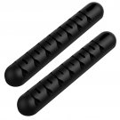 2sets Cable Organizer Management Magnetic Plug Box Silicone USB Cable Winder 7clips