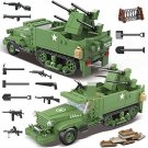 WW2 US M16 MGMC Half Track Anti-Aircraft soldier Minifigures