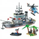 Navy Cruiser Ship Missile Helicopter soldier Minifigures
