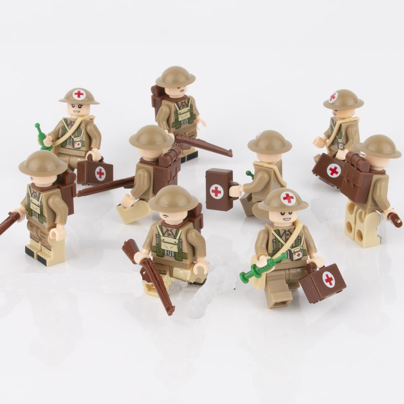 WW2 British Doctors and Nurses Soldier Minifigures Military Hospital Sets