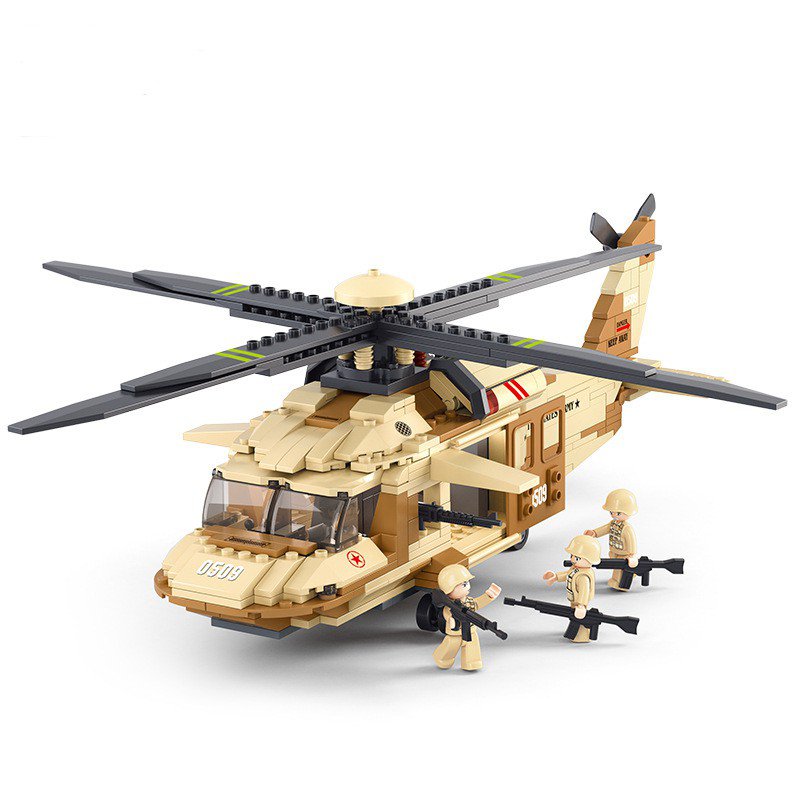 Desert UH-60 Utility Helicopter Soldiers Minifigures,Anti-terror Helicopter Sets