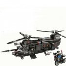 Black Tandem Helicopter Minifigures S.W.A.T Helicopter