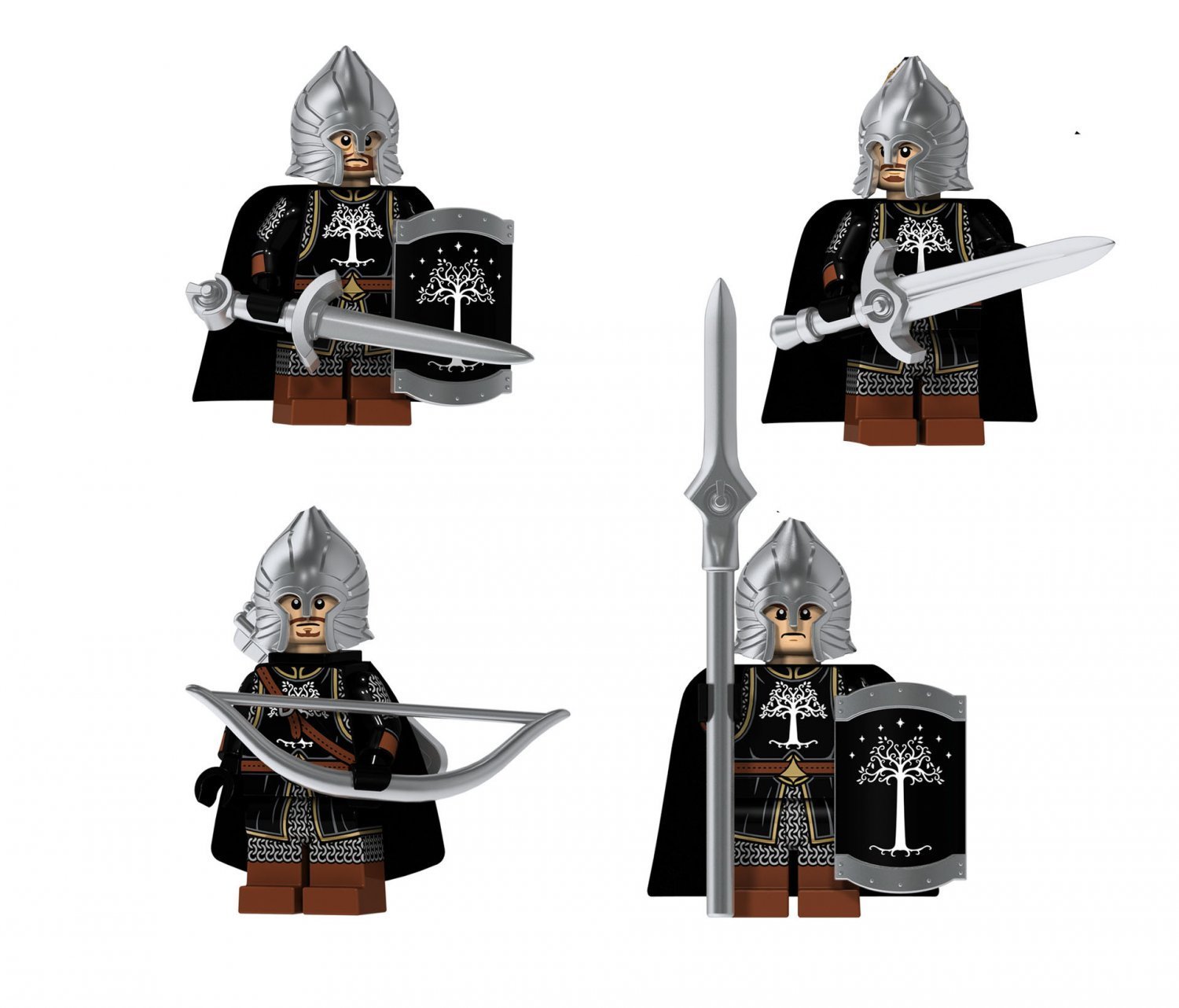 Gondor Soldiers Minifigures Medieval castle Set