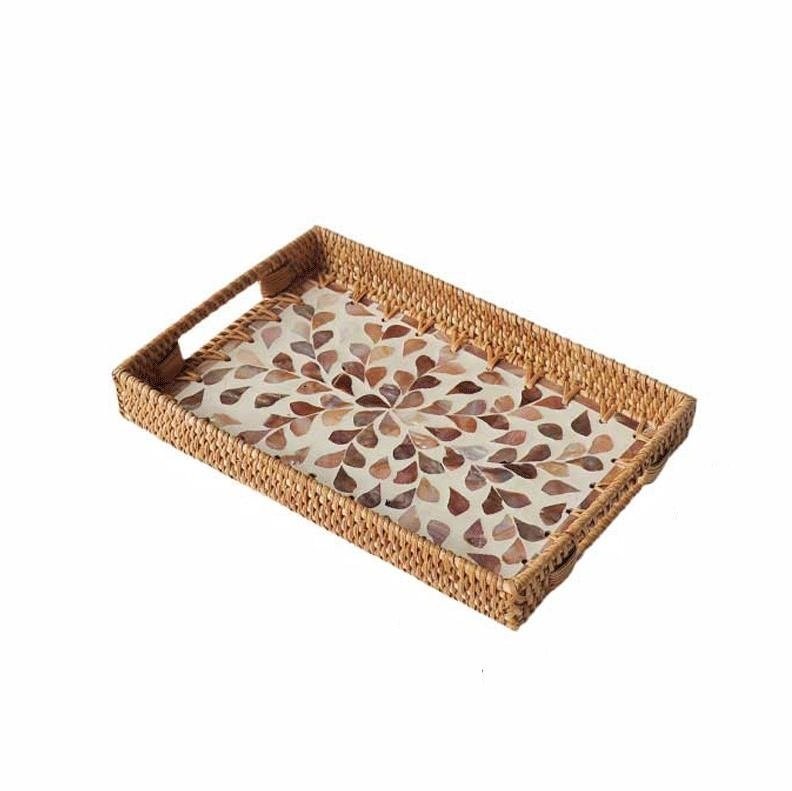 Coffee leaf Weaved Shell Plate Shell Dining plate
