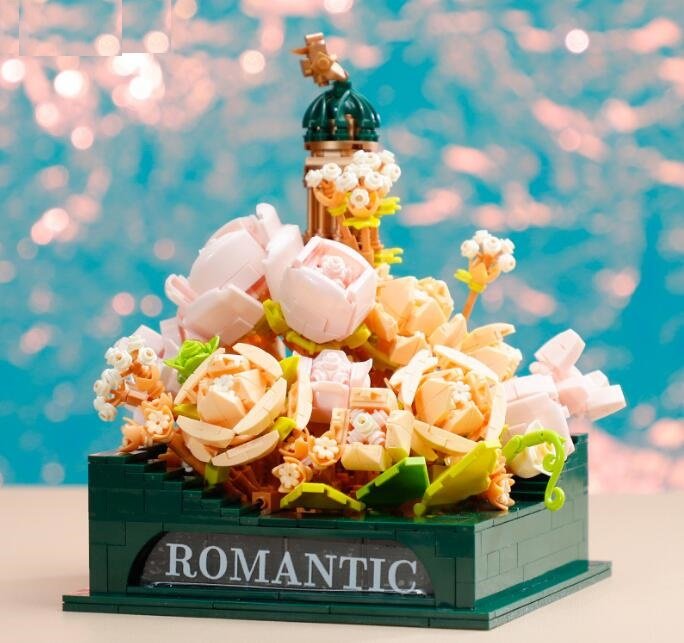 Rose Lighthouse building block Toy Love Minifigures Valentine's Day Set