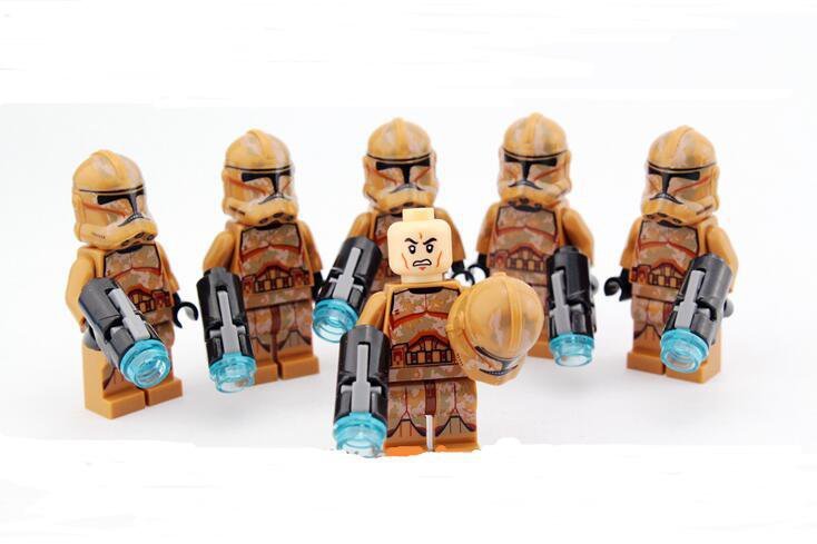 6pcs Star Wars Geonosis Troopers Minifigures Compatible Lego