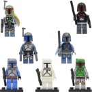 7Pcs Mandalorian Boba Fett Jango Fett Minifigures Lego Compatible