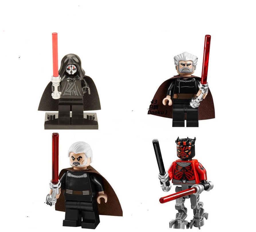 4pcs Darth Maul Darth Nihilus Count Dooku Minifigures Lego Compatible