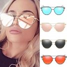 New Fashion Women Oversized Sunglasses Cat Eye Gold Metal Eyewear for Ladies