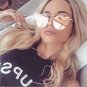 New Fashion Women Oversized Sunglasses Cat Eye Gold Metal Eyewear for Ladies