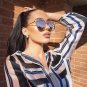 New Fashion Women Oversized Sunglasses Cat Eye Gold Metal Eyewear for Ladies