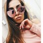 New Fashion Women Oversized Sunglasses Cat Eye Gold Metal Eyewear for Ladies