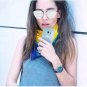 New Fashion Women Oversized Sunglasses Cat Eye Gold Metal Eyewear for Ladies