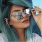 New Fashion Women Oversized Sunglasses Cat Eye Gold Metal Eyewear for Ladies