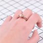 US Round Champagne Topaz Vintage Flower Rose Gold Plated Ring Women Size 5-11