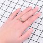 US Round Champagne Topaz Vintage Flower Rose Gold Plated Ring Women Size 5-11