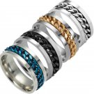 Titanium Steel Ring Turnable Chain Spinner Rings Couples Lovers Rings Good Gift