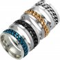 Titanium Steel Ring Turnable Chain Spinner Rings Couples Lovers Rings Good Gift