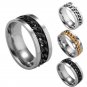 Titanium Steel Ring Turnable Chain Spinner Rings Couples Lovers Rings Good Gift