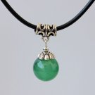 Green Jade Bead Tibetan Silver Pendant Charms Chocker Necklace Women's Jewelry