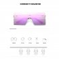 Big Square Rimless Sunglasses Women Men Vintage Metal Oversized Shades Eyewear