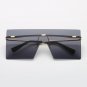 Big Square Rimless Sunglasses Women Men Vintage Metal Oversized Shades Eyewear