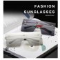 Big Square Rimless Sunglasses Women Men Vintage Metal Oversized Shades Eyewear