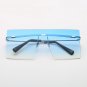 Big Square Rimless Sunglasses Women Men Vintage Metal Oversized Shades Eyewear