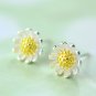 Lovely Daisy Flower Ear Stud Earrings Women's Silver Plated Fashion Jewelry Gift