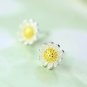 Lovely Daisy Flower Ear Stud Earrings Women's Silver Plated Fashion Jewelry Gift