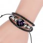 Mystic 12 Constellation Signs Vivid Crystal Beaded Leather Personality Bracelet
