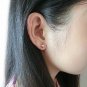 6/8mm Silver/Rose Gold Round Ball Ear Studs Earrings Women's Gold Plated Jewelry