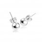 6/8mm Silver/Rose Gold Round Ball Ear Studs Earrings Women's Gold Plated Jewelry