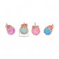 Pretty Sweet 18kt Rose Gold Stud Earrings Women's Round Fire Opal Earrings Gift