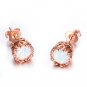 Pretty Sweet 18kt Rose Gold Stud Earrings Women's Round Fire Opal Earrings Gift