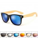 Bamboo Men's Retro Polarized Pilot Sunglasses UV400 Fashion Aviator Sun Eyewear