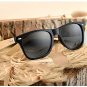 Bamboo Men's Retro Polarized Pilot Sunglasses UV400 Fashion Aviator Sun Eyewear