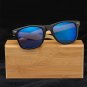 Bamboo Men's Retro Polarized Pilot Sunglasses UV400 Fashion Aviator Sun Eyewear