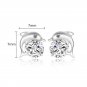 New Womens White Crystal Eyes Dolphin Stud Earrings Silver Plated Party Jewelry