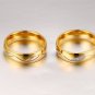 Titanium Steel CZ Gold Plated Couple Band Rings Men/Women's Wedding &Engagement