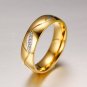 Titanium Steel CZ Gold Plated Couple Band Rings Men/Women's Wedding &Engagement