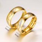 Titanium Steel CZ Gold Plated Couple Band Rings Men/Women's Wedding &Engagement