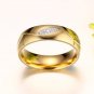 Titanium Steel CZ Gold Plated Couple Band Rings Men/Women's Wedding &Engagement