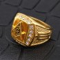 Men's 316L Stainless Steel Masonic Ring 18K Gold Plated White Zircon Party Ring